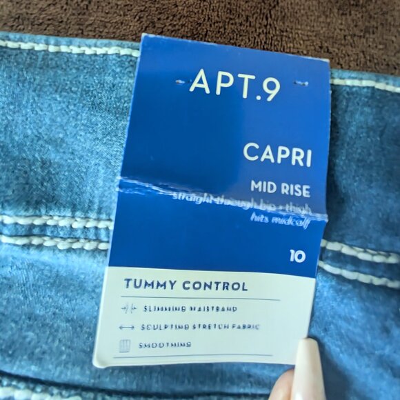 Apt. 9 Mid Rise Tummy Control Capri Jean Size 10 - NWTApt. 9 - Picture 9 of 11